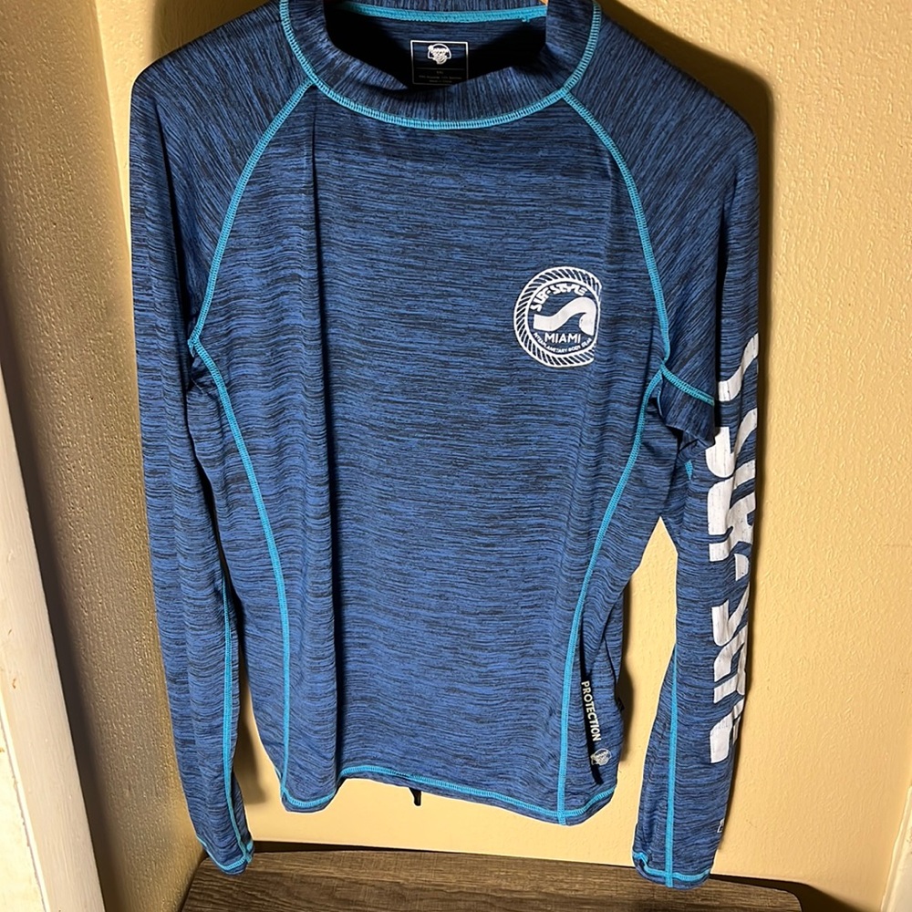 Surf Style Miami w/UPF LS Rashguard Color Blue Size XXL